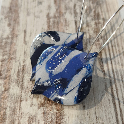 Blue sparkly bauble earrings